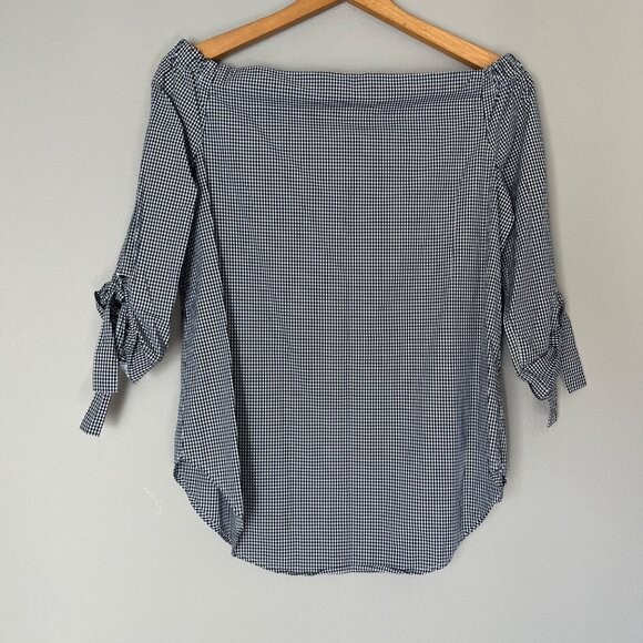 Aritzia Babaton Off Shoulder Shirt Size XS Cotton Gingham - Picture 4 of 6